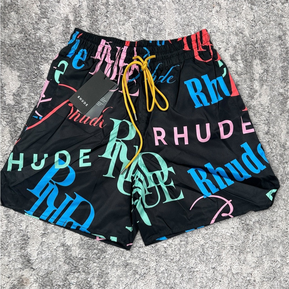 Rhude Men's Logo Multicolor Shorts Large L